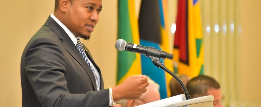 Minister of Agriculture, Fisheries and Mining, Hon. Floyd Green, delivers the main address during the opening ceremony of the High-level Ministerial meeting for Caribbean Ministers of Agriculture and the Food and Agriculture Organization of the United Nations, held at the AC Hotel by Marriott in Kingston on Monday, September 18.