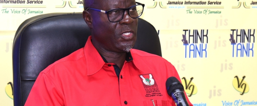 Chief Executive Officer (CEO) of the Rural Agricultural Development Authority (RADA), Winston Simpson, speaks at a Jamaica information Service (JIS) Think Tank on Thursday, December 7. 