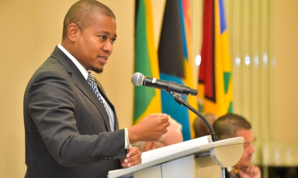 Minister of Agriculture, Fisheries and Mining, Hon. Floyd Green, delivers the main address during the opening ceremony of the High-level Ministerial meeting for Caribbean Ministers of Agriculture and the Food and Agriculture Organization of the United Nations, held at the AC Hotel by Marriott in Kingston on Monday, September 18.