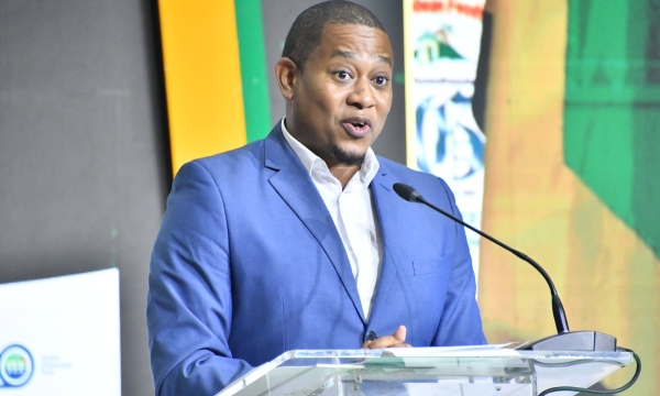 Minister of Agriculture, Fisheries and Mining, Hon. Floyd Green, addresses a session during the inaugural Jamaica Agri-Business Investment Forum (JAIF) 2025, held on Friday (September 19), at the Montego Bay Convention Centre in St. James.